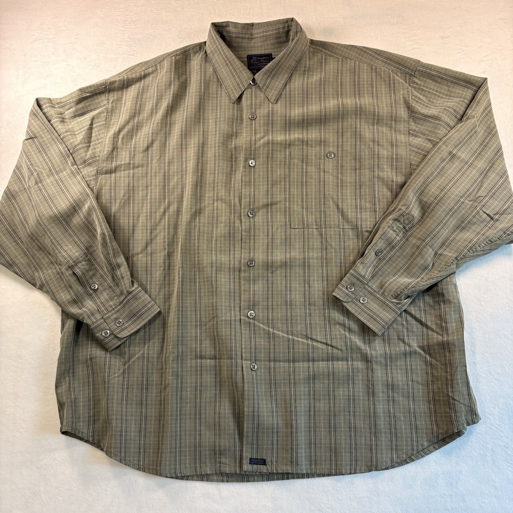 Tommy Bahama Men's Indigo Palms Plaid Long Sleeve Button-Down Shirt Green‎ XXL